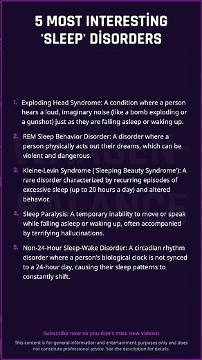 5 Most Interesting 'Sleep' Disorders\n\nExploding Head Syndrome: A condi...