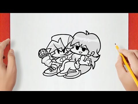 Como dibujar a Boyfriend y Girlfriend | Friday Night Funkin'