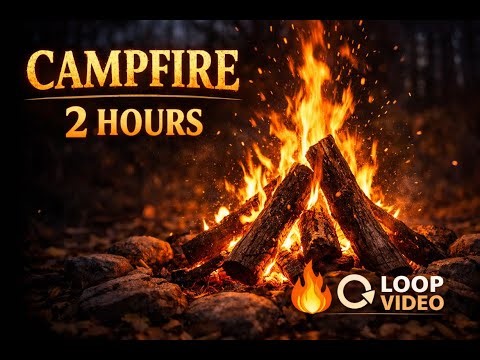 🔥 Campfire Looping Video – Relaxing Fire Sounds for Sleep & Meditation (2 Hours)