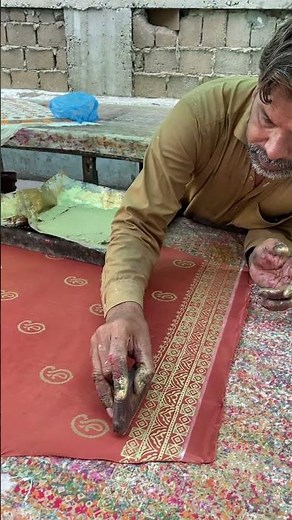 Colourful block printing on fabric at home #Craft