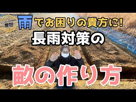 【雨対策の畝作り】傾斜をつけて畝立てしよう！ 排水に気をつけるのが大事なポイントです
