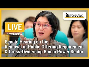 Senate Hearing on Removal of Public Offering Requirement & Cross-Ownership Ban in Power Sector