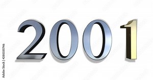 From 2000 To 2040 Countdown 3D Loop. Choose Your Year: 2000, 2010, 2020, 2030, 2040… Gold And Silver Number On A White Background - DCi 4K Ultra Animation