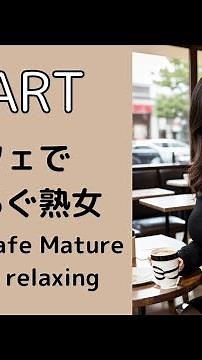 【AI熟女】【AI art】カフェでコーヒーを飲む熟女＜Mature woman taking a coffee break＞＜카페에서 커피를 마시는 중년 여성＞＜中年妇女在咖啡馆喝咖啡＞
