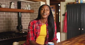 4k, Young man giving a job interview via video chat while social distancing