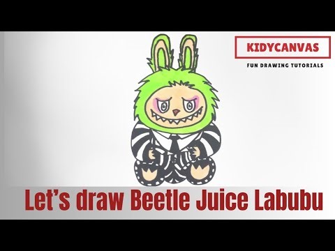 How to Draw Beetlejuice Labubu 👻✨ | Cute & Creepy Halloween Drawing Tutorial