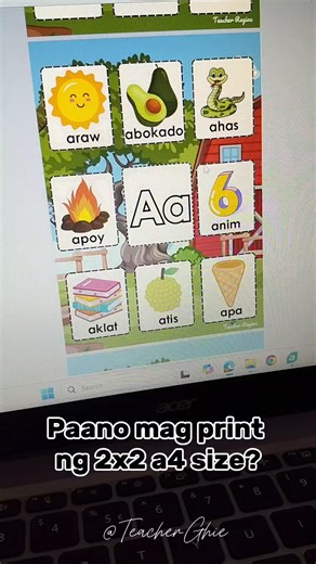 Paano mag print ng 2x2 a4 size tarpapel? for soft copy message me directly 🫰 #teacherghie #tutorial #tutorialvideo #readingmaterials #chart #tarpapel | Teacher Ghie