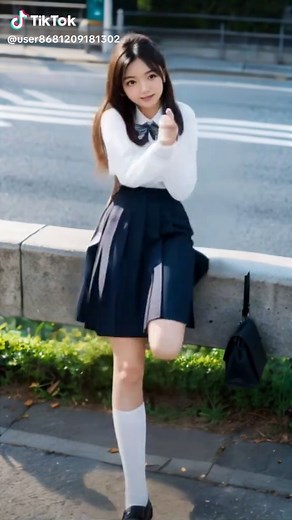 AI女子校生の白ハイソックスダンス