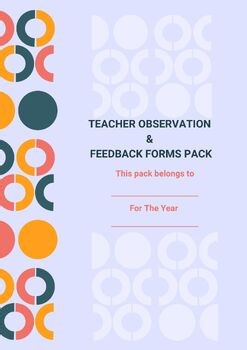 Observation & Feedback Forms for Teachers | Editable
