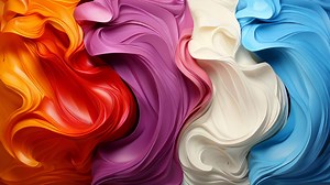 Download Abstract multi-colored color waves from paints and lines light airy fabrics background for free