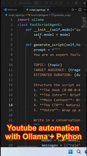 Youtube Automation with Ollama + Python #short