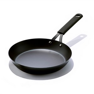 OXO Obsidian Pre-Seasoned Carbon Steel Induction Safe 10" Frying Pan and Skillet with Silicone Sleeve, Black