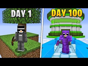 Survived 100 days in Minecraft Sky Block with epic goals