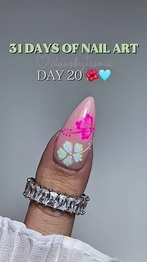 Blooming Hibiscus Nails — Day 20 of 31 Nail Art Series