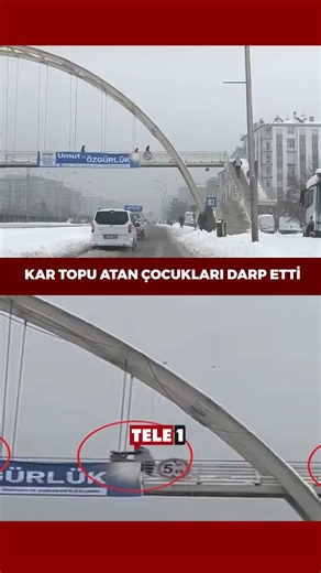 Tele1 TV on Instagram: "Diyarbakır’da bir şahıs, üst geçitten araçlara kar topu atan çocukları darp etti"