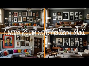 Living Room with a Gallery Wall of Eclectic Art Pieces