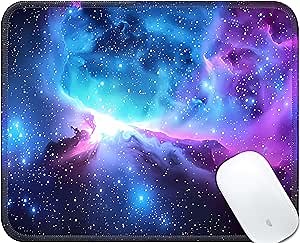 Waterproof Mouse Pad 10.3 x 8.3 Gaming Mouse Pad with Coffee Coaster for Office Home, Edge Stitching Mousepad Durable Smooth Surface for Optimal Precision Galaxy