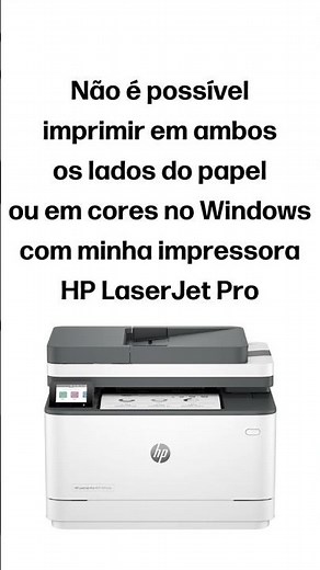 Não é possível imprimir em ambos os lados ou em cores (Windows) | Impressoras HP LJ Pro | HP Support