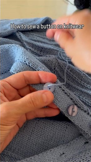How to sew a button #knitting