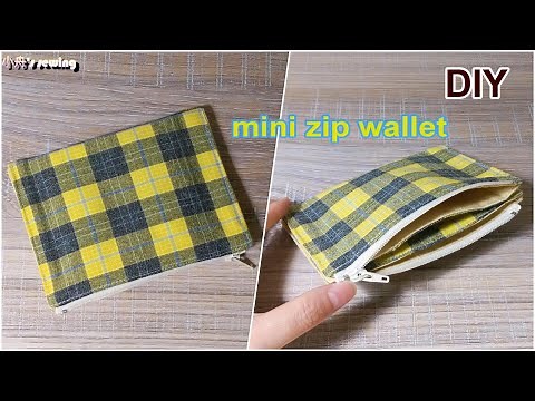 DIY三層拉鍊小錢包 How to sew a mini zip wallet/wallet with 3 pockets inside/-手作教學sewing handmade tutorial