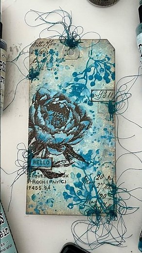 Tim Holtz Distress Spring Floral Tag by Suzy Heinz