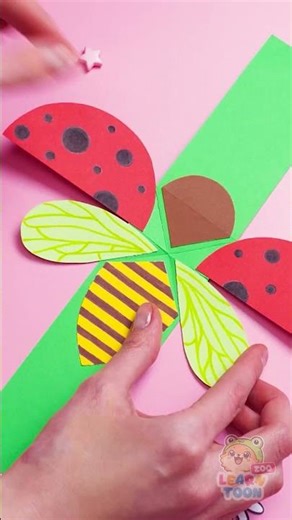 🐞 Yay! Fun Ladybug Craft ✂️ From Paper! 😄 #papercraft #kidsactivities