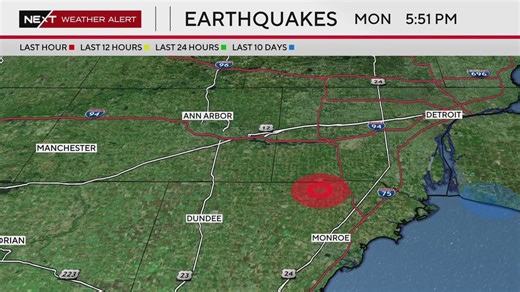Earthquake confirmed in Monroe County, Michigan