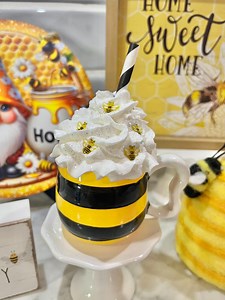 Faux Bee Mug Drink, Mini Bee Mug, Bee Tiered Tray Decor, Honey Bee Decor, Bee Kitchen Decor, Spring Decor, Summer Decor, Christmas/birthday - Etsy