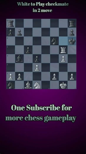 White to play check mate in 2 move #chess #magnuscarlsen#chessgame #chesscom #gameplay #checkmate