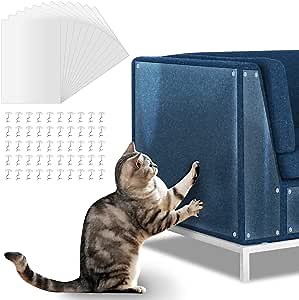 LiteBee 12Pcs Furniture Protectors Cats Scratch Anti Cat Scratch Tape Guards Cat Couch Corner Protectors,Pet No Scratch Protectors to Protect The Upholstery Door Walls Mattress Car Seat 45*30cm