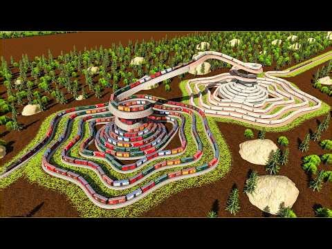 Zigzag Train Tracks🚦Extreme Twin Pyramid Mini Tracks⚠️Tracks like Starfish🚂Trainz Simulator 2019