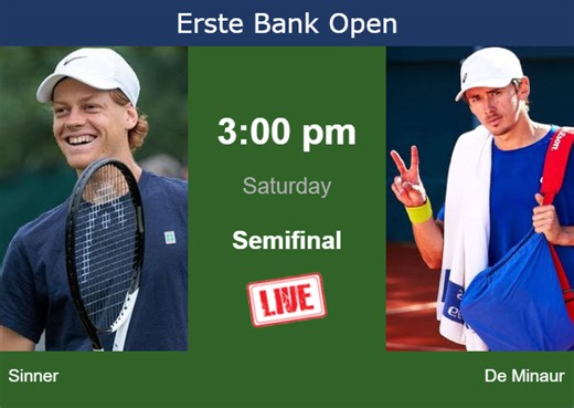How to watch Sinner vs. De Minaur on live streaming in Vienna on Saturday - Tennis Tonic - News, Predictions, H2H, Live Scores, stats