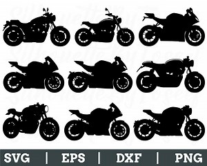 Motorbike Svg, Motorcycle Silhouette, Heavy Bike Vector, Racing Bike, Dxf, Png - Etsy UK