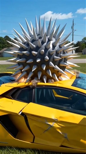 $1,000,000 Lamborghini Vs Spike Ball! 😱 100m Droptest
