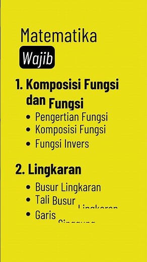 Materi Matematika SMA Kelas XI Semester Ganjil