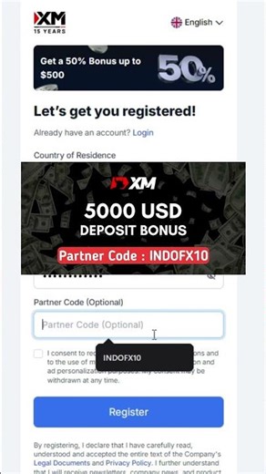 XM Partner Code: INDOFX10