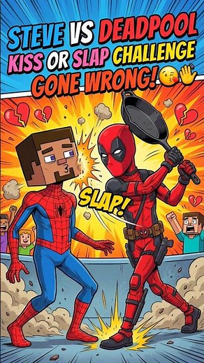 Minecraft STEVE vs DEADPOOL 😘👋 KISS or SLAP Challenge Gone Wrong! #shorts