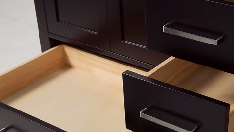 ARIEL Cambridge 42 in. Single Sink Freestanding Bathroom Vanity in Espresso with Pure White Quartz Top A043SLWQRVOESP