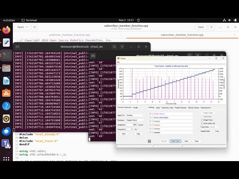 ROS2 Publisher Subscriber with Servo Drive
