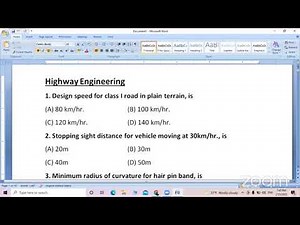 Part- 1 ! Highway engineering mcq |Transportation engineering | sub engineer classes |Er. sabin sir|