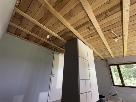Part 6 — Installing the MDF ceiling on a wooden frame. Step by step, clean and professional work. More parts coming soon!#renovation #ceiling #mdf #builder #finland