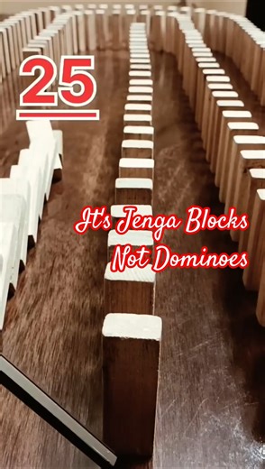 Falling Jenga Dominoes (1, 5, 10, 25, 50, 75) Wooden Blocks Chain Reaction #shorts #jenga #dominoes