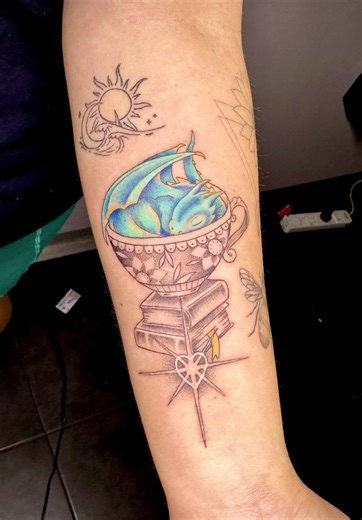 Dragon Tattoo Design: A Sleeping Beauty in a Teacup