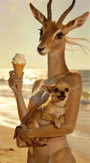 Gazelle with ice cream hits different #shorts #meme