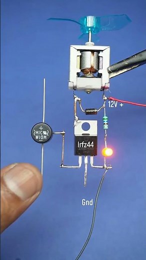 IRFZ44N MOSFET Touch Switch Circuit ⚡ 12V DC Motor Control Explained! #electronics #engineering