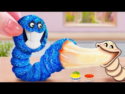 HUNGRY SNAKE vs. BIG WORM 🐍 Best Cooking Miniature Fried Mozzarella Cheese Pull 🤩 Mina Mini Kitchen