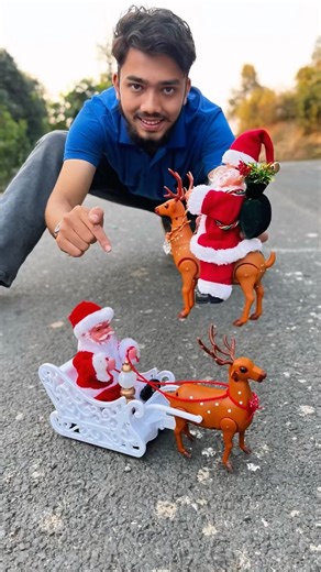 Remote control 2 Ta Santa Claus Sleigh And Reindeer Gift 🎁