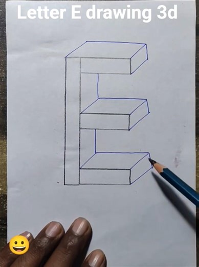 How to Draw 3D Letters (E)