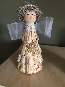 Handmade Wine Cork Angel: Holiday Ornament With Ribbon Wings - Etsy