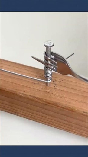 Smart method to coil wire around a nail easily using a fork tool #lifehacks #DIYtips #fixit #tools